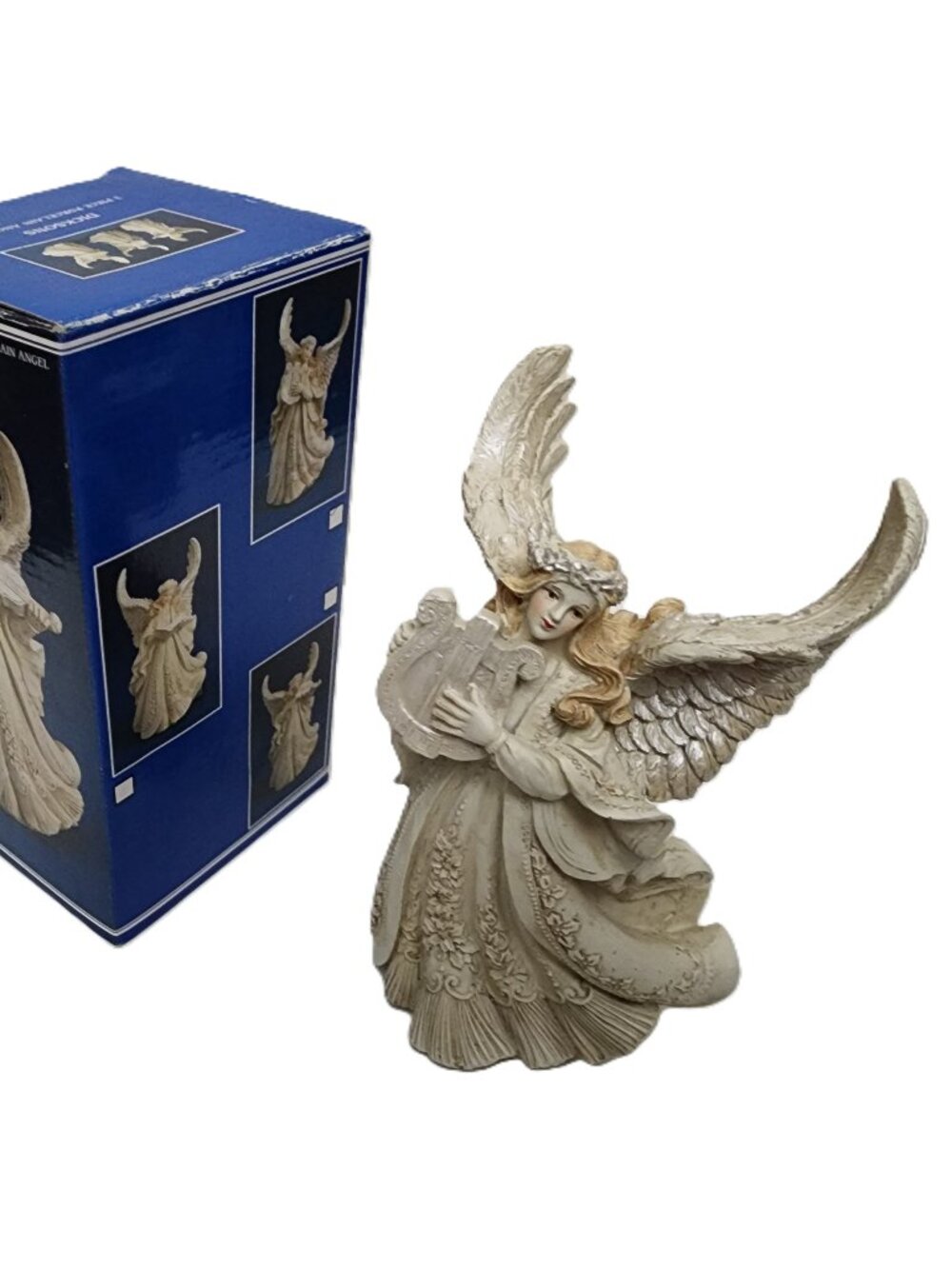 Dicksons Porcelain Angel with Harp RARE DISCONTINUED COLLECTIBLE